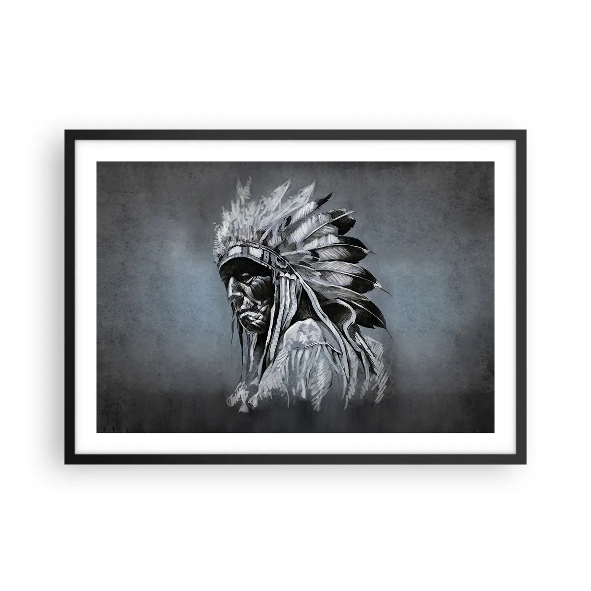 Poster in een zwarte lijst - Keer terug naar de wortels - 70x50 cm