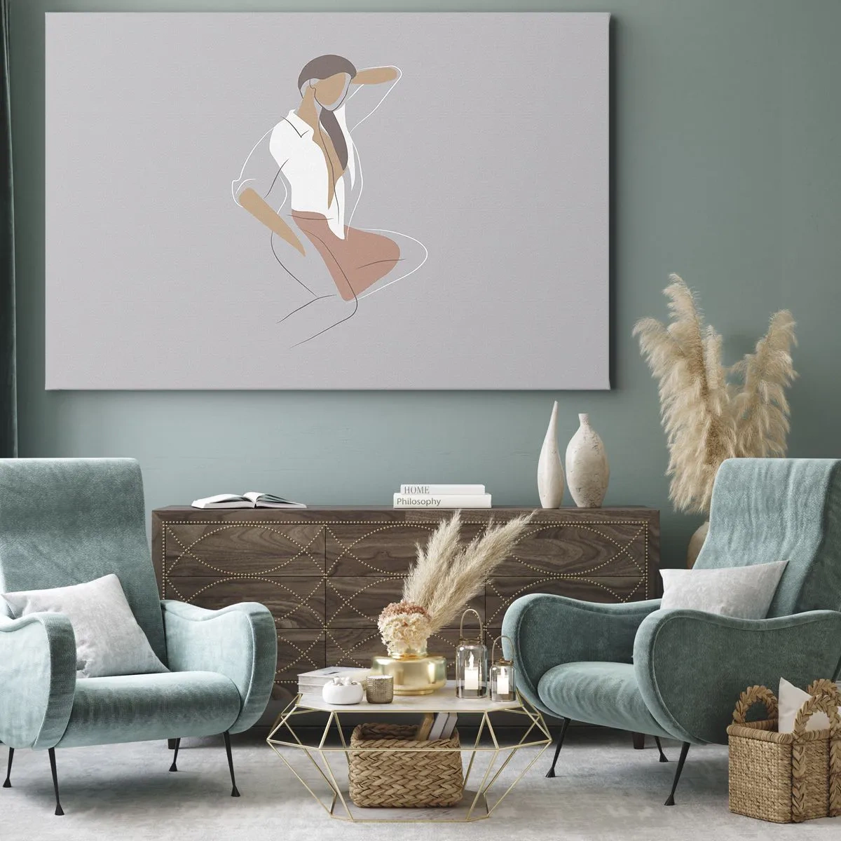 Schilderen op canvas - Omtrek van gracieusheid - 100x70 cm