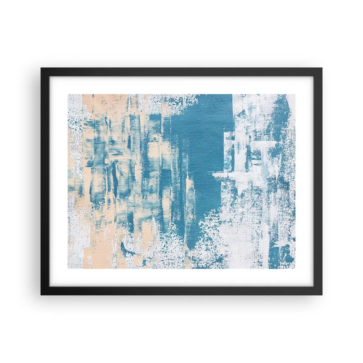 Poster in een zwarte lijst - Door een ijspegel - 50x40 cm
