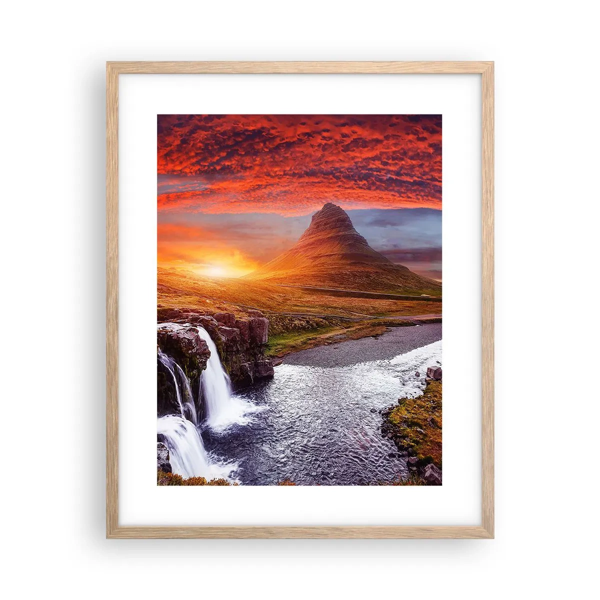 Een poster in een licht eiken lijst - Een zicht op Midden-aarde - 40x50 cm