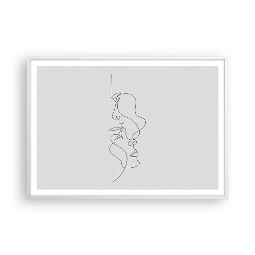 Poster in een witte lijst - De hitte van bittere verlangens - 100x70 cm