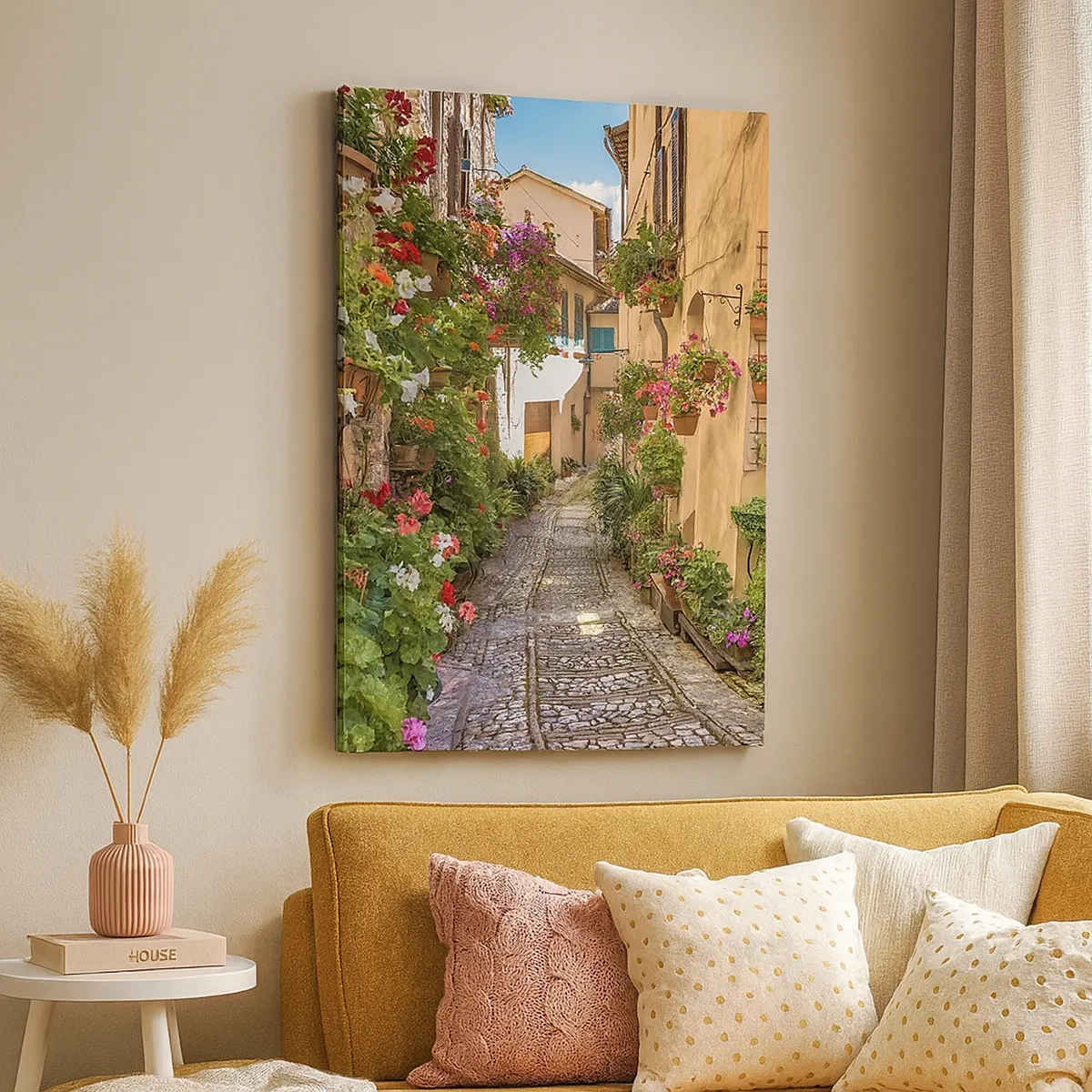 Schilderen op canvas - Italiaans zijstraatje - 50x70 cm