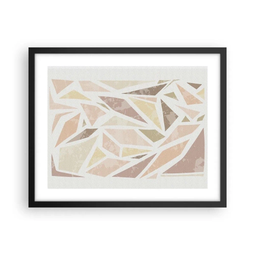 Poster in een zwarte lijst - Gebrandschilderd glas compositie - 50x40 cm