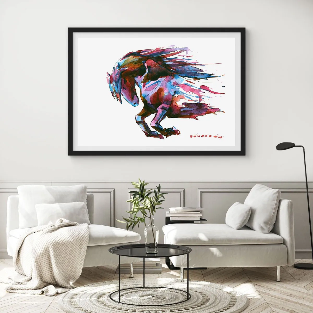 Poster in een zwarte lijst - In vervoering - 50x40 cm