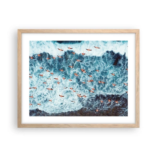 Een poster in een licht eiken lijst - De kustparade - 50x40 cm