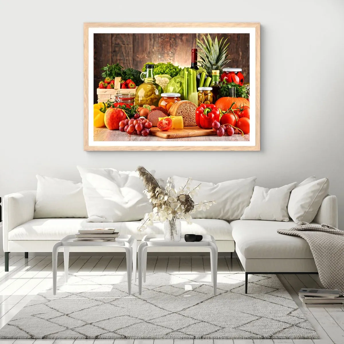 Een poster in een licht eiken lijst - Gerookt, gebakken en gemarineerd - 70x50 cm