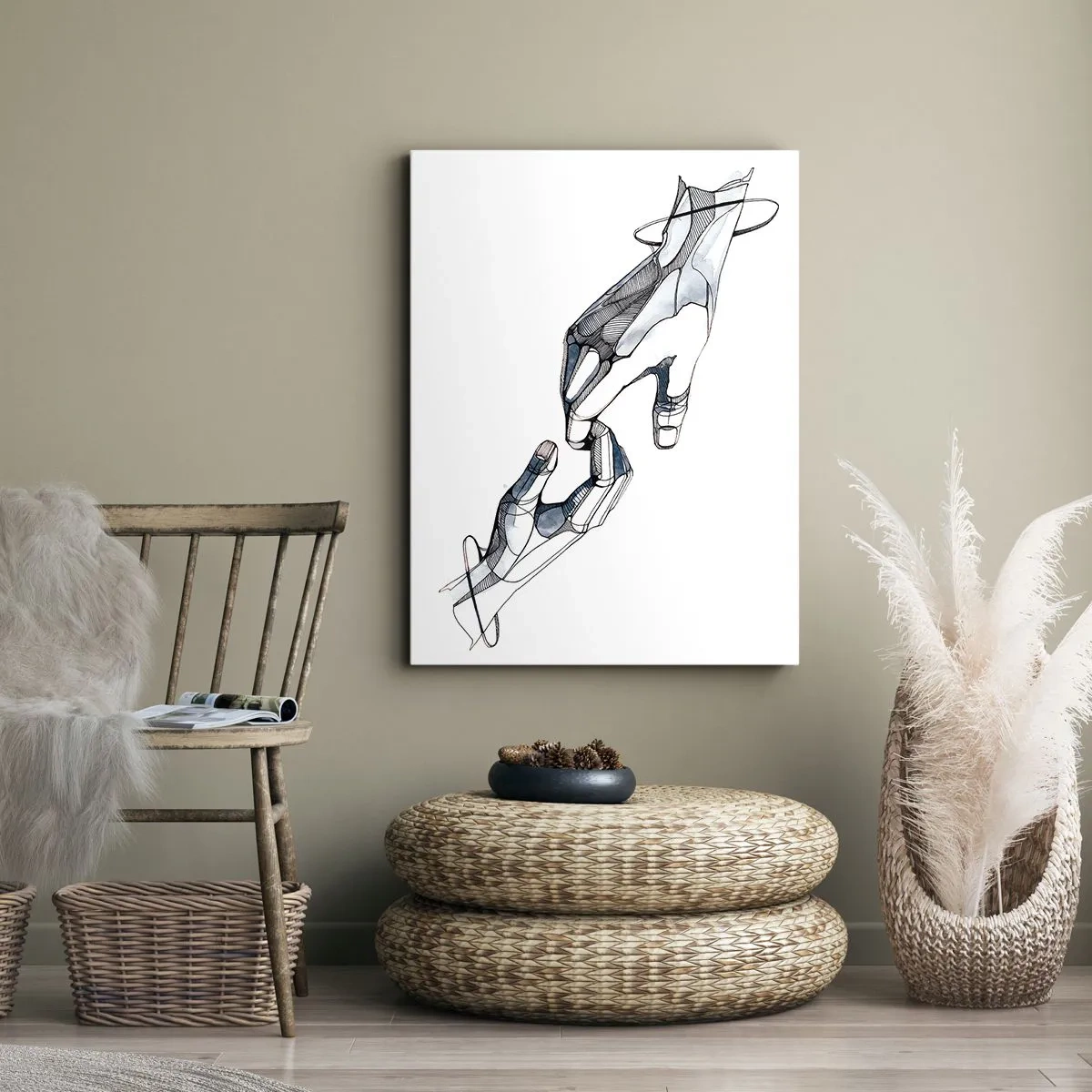 Schilderen op canvas - Een goed gebaar - 70x100 cm