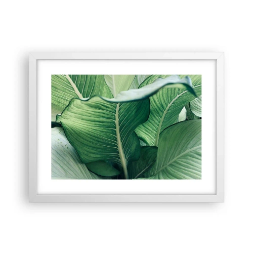 Poster in een witte lijst - Intens groen leven - 40x30 cm
