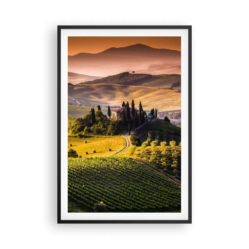 Poster in een zwarte lijst - Arcadia - het Toscaanse landschap - 61x91 cm