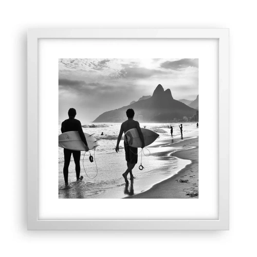 Poster in een witte lijst - Enkele golf samba - 30x30 cm