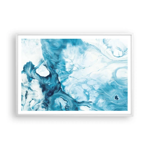 Poster in een witte lijst - Blauw Concert - 100x70 cm