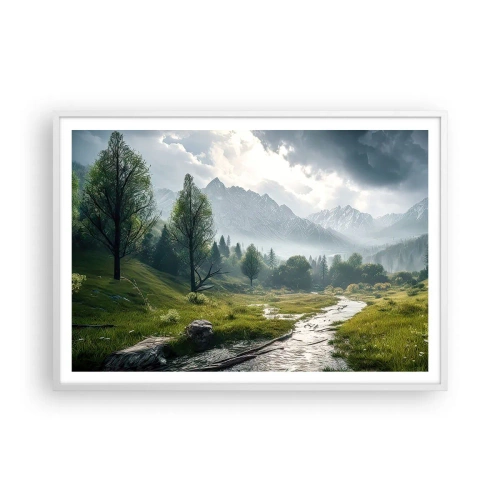 Poster in een witte lijst - Daarheen en terug - 100x70 cm