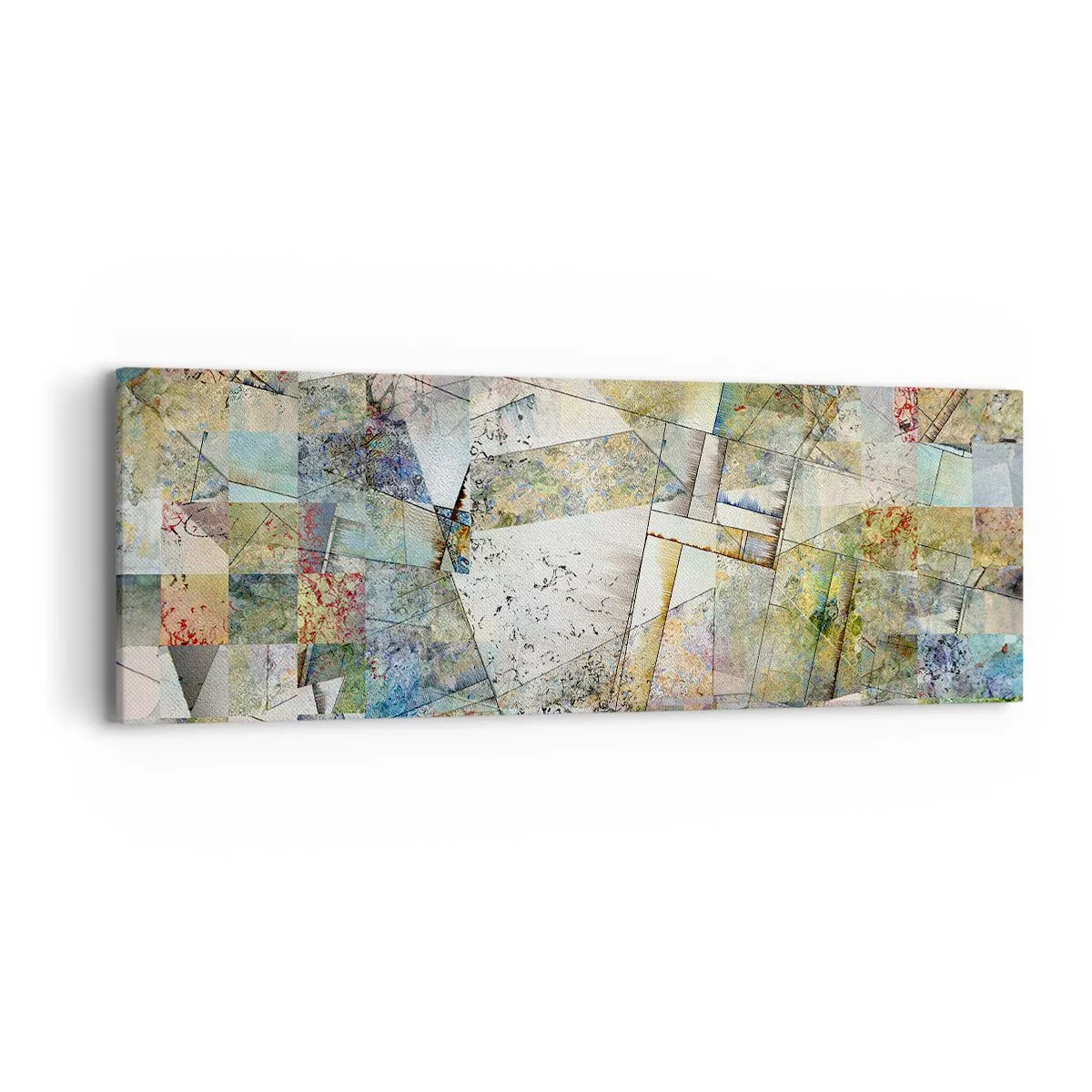 Schilderen op canvas - Geometrische schuifeling - 90x30 cm