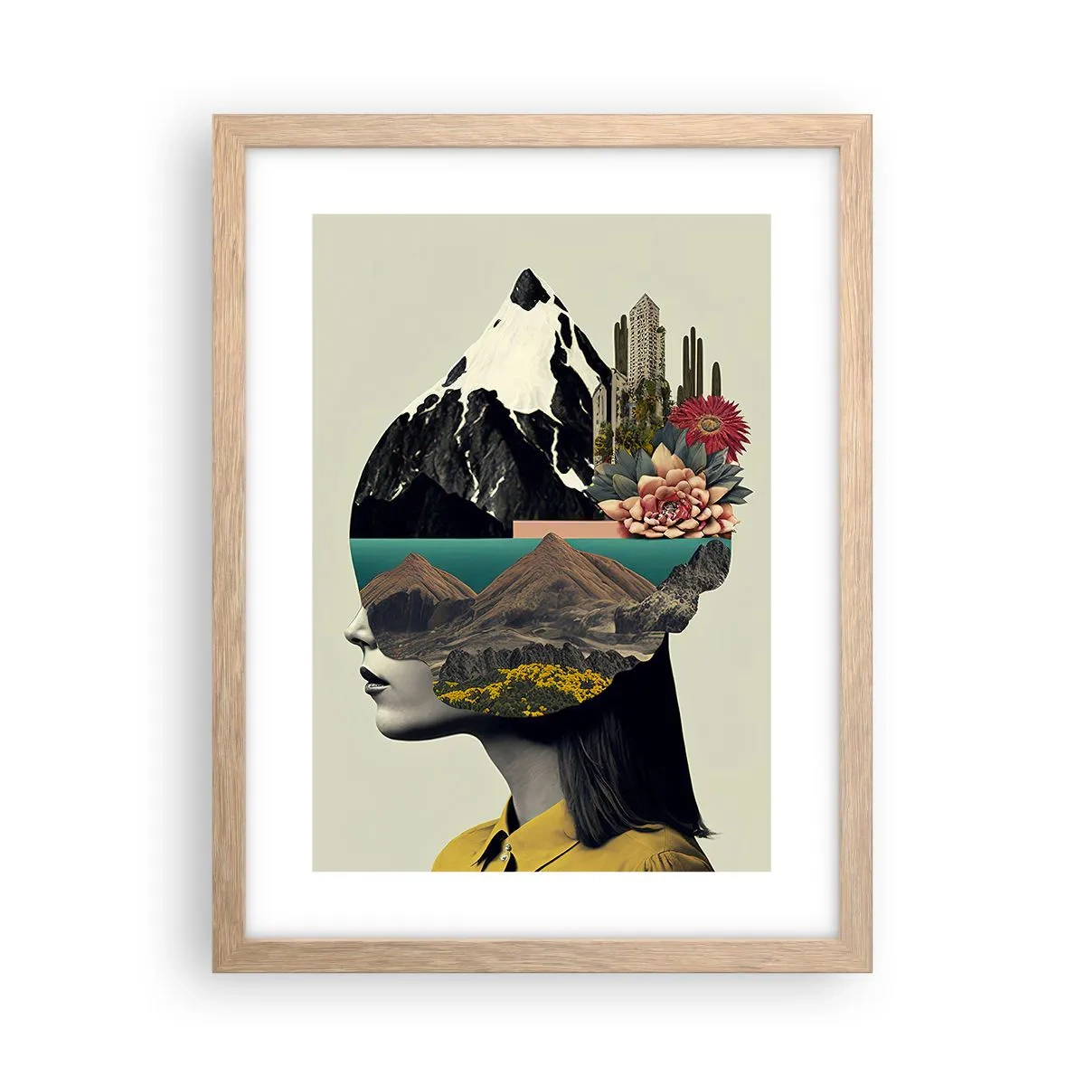 Een poster in een licht eiken lijst - Vrouw – altijd een mysterie - 30x40 cm