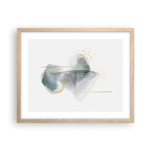 Een poster in een licht eiken lijst - Over de relatie tussen grijs en goud - 50x40 cm