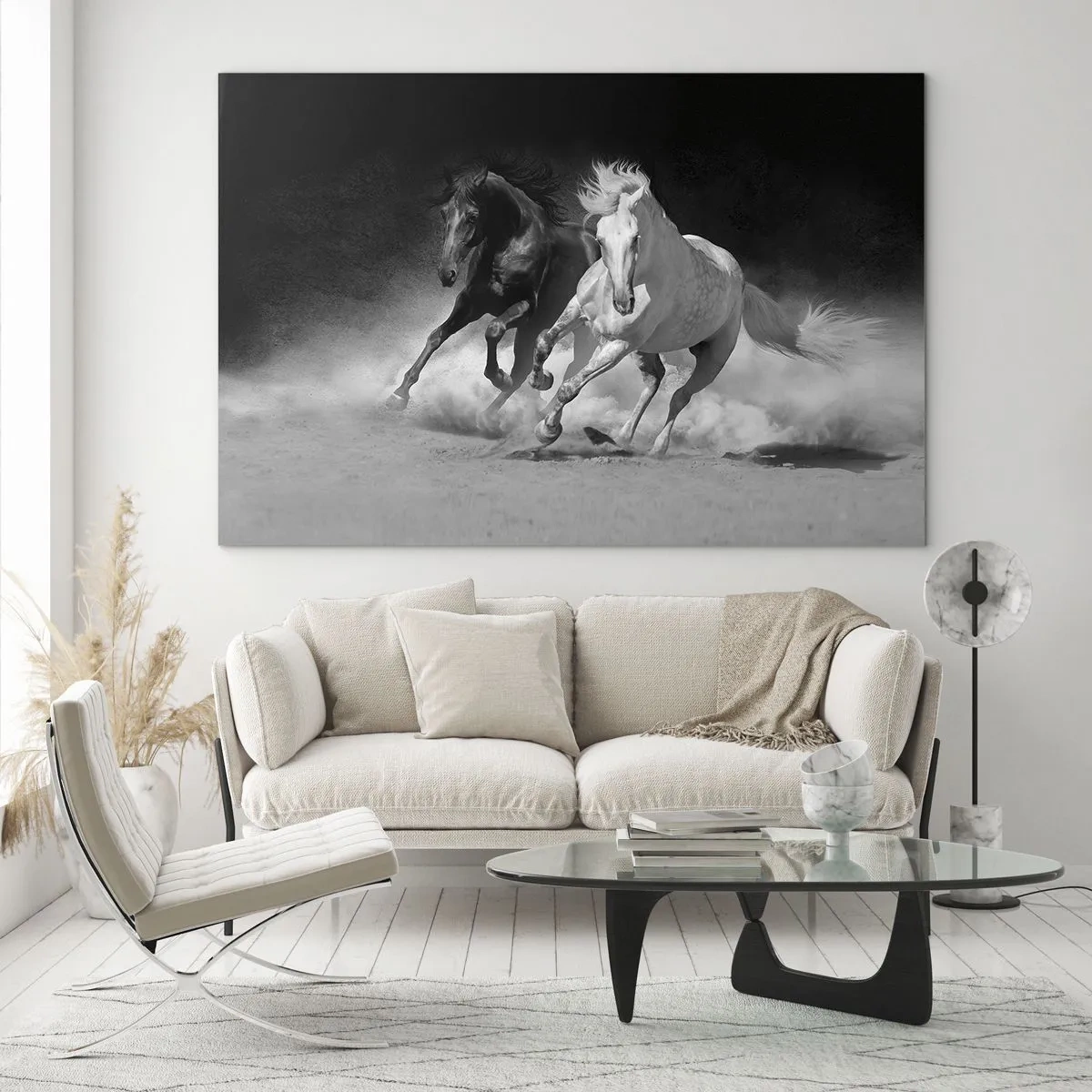 Schilderen op glas - Vrijheidsgalop - 120x80 cm