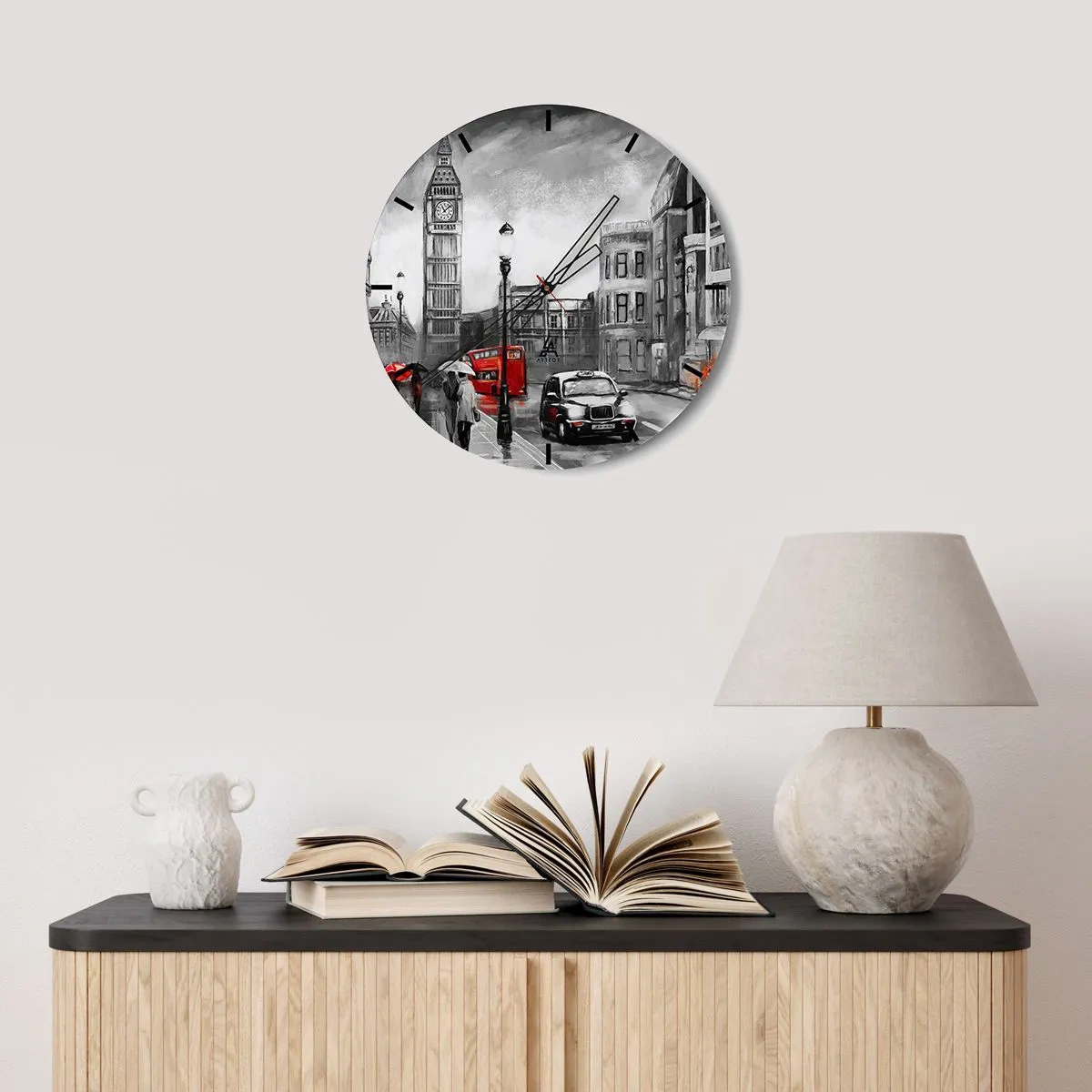 Wandklok - Klok - Helemaal geen grijze stad - 30x30 cm