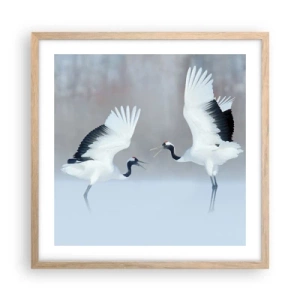 Een poster in een licht eiken lijst - Dans in de mist - 50x50 cm