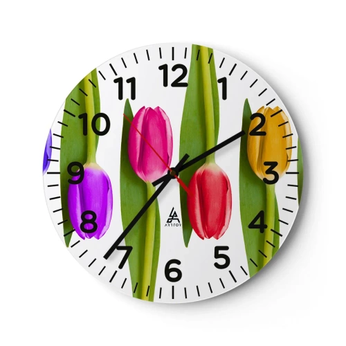 Wandklok - Klok - Regenboog compositie - 40x40 cm