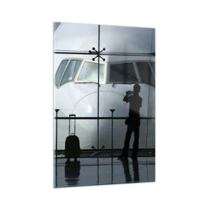 Schilderen op glas - Vis a vis op de luchthaven - 80x120 cm