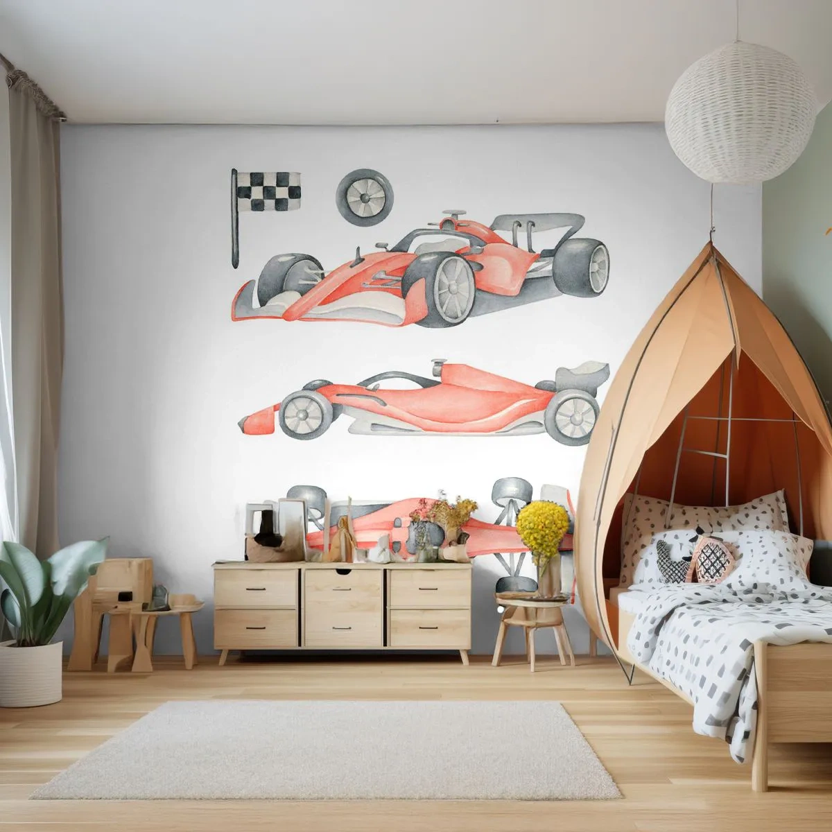 Fotobehang op maat Standard Eco - Jaag je droom na - Race auto's, Auto's, Kinderen