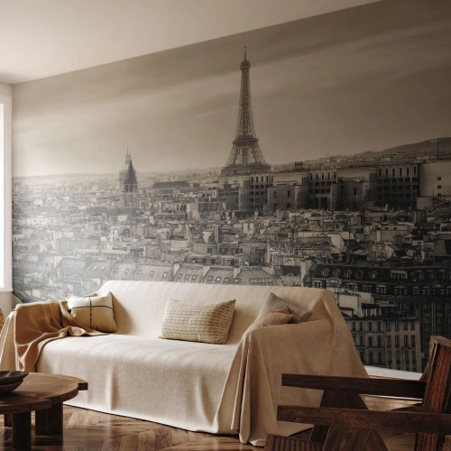Fotobehang op maat Premium Canvas - Over de daken van Parijs - Stad, Parijs, Architectuur