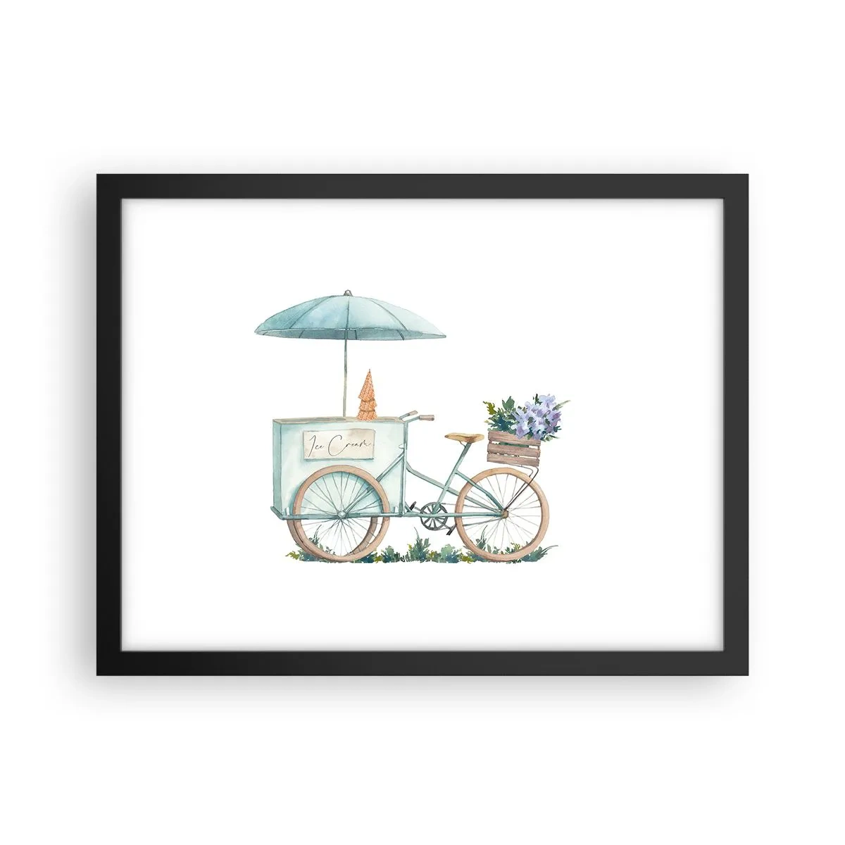 Poster in een zwarte lijst - Zoete herinnering aan de zomer - 40x30 cm