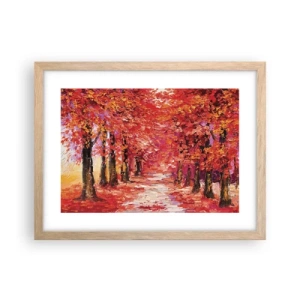 Een poster in een licht eiken lijst - Herfst impressie - 40x30 cm