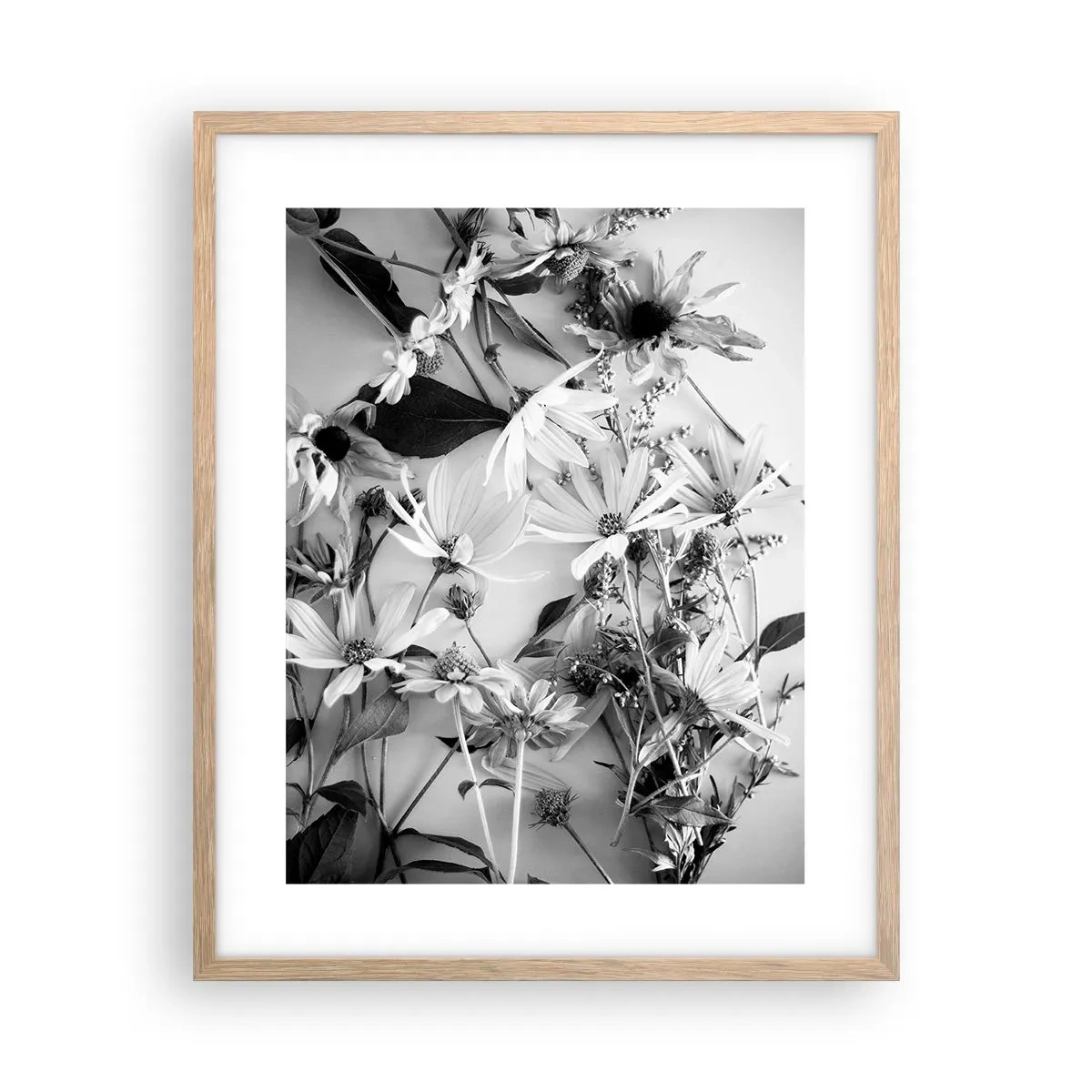 Een poster in een licht eiken lijst - Niet-boeket bloemen - 40x50 cm