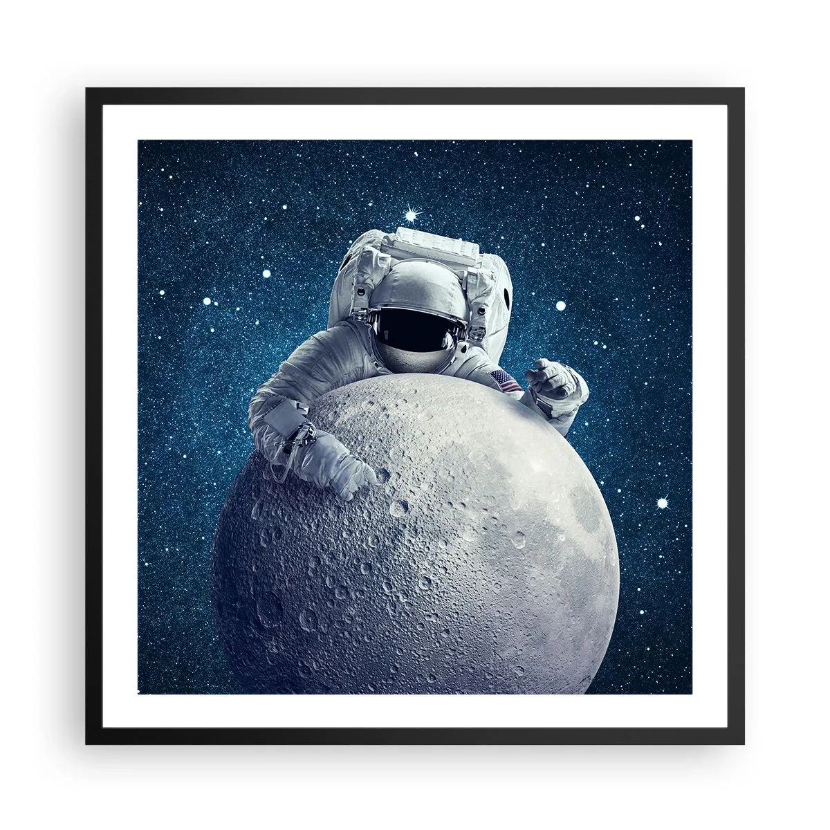 Poster in een zwarte lijst - Ruimte grappenmaker - 60x60 cm