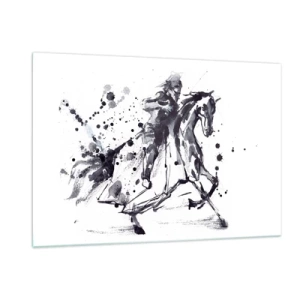 Schilderen op glas - Zwarte ridder - 120x80 cm