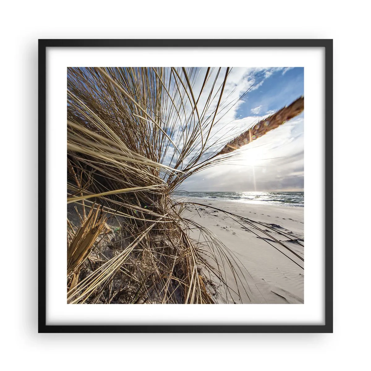 Poster in een zwarte lijst - Een ontmoeting van de elementen - 50x50 cm