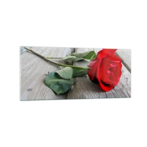 Schilderen op glas - Een studie in scharlaken - 120x50 cm