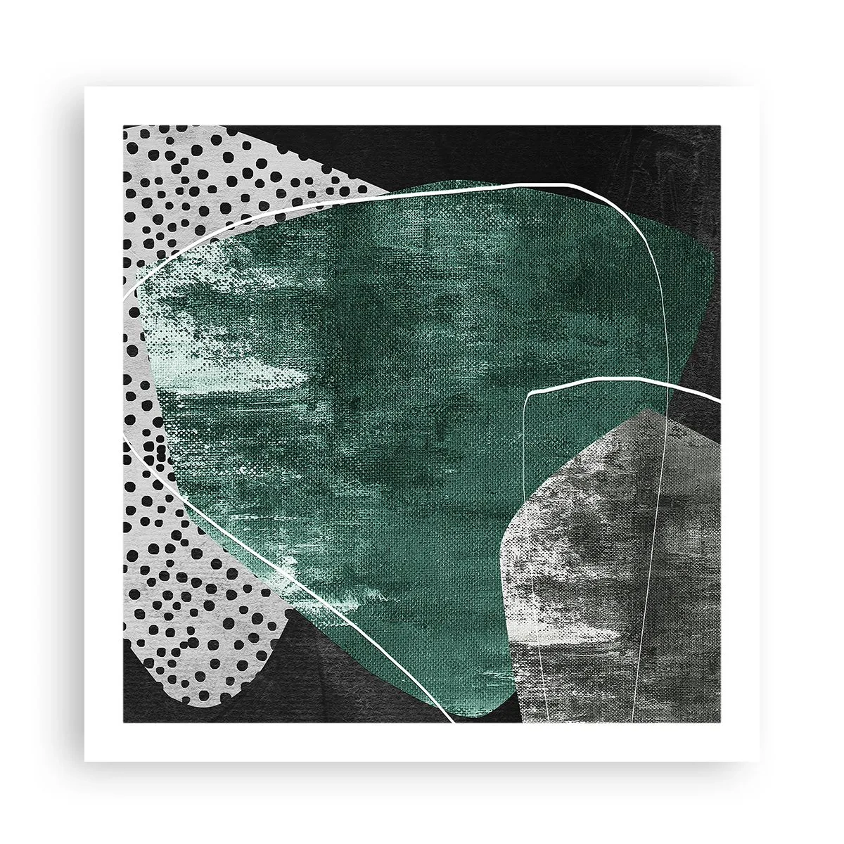 Poster - Kleurrijke abstractie met bladgoud - 60x60 cm