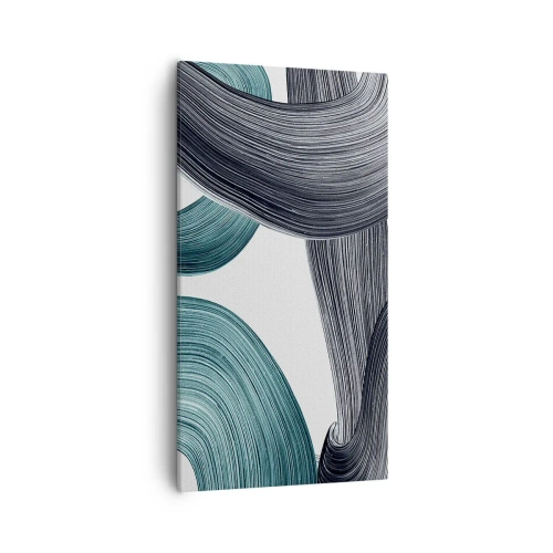 Schilderen op canvas - Smaragdgroene en zwarte paden - 55x100 cm