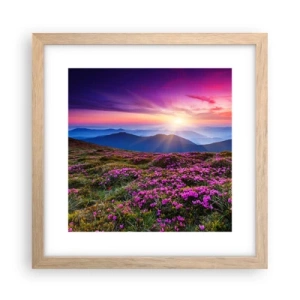 Een poster in een licht eiken lijst - Kruiden roken naar verse trossen van de velden - 30x30 cm