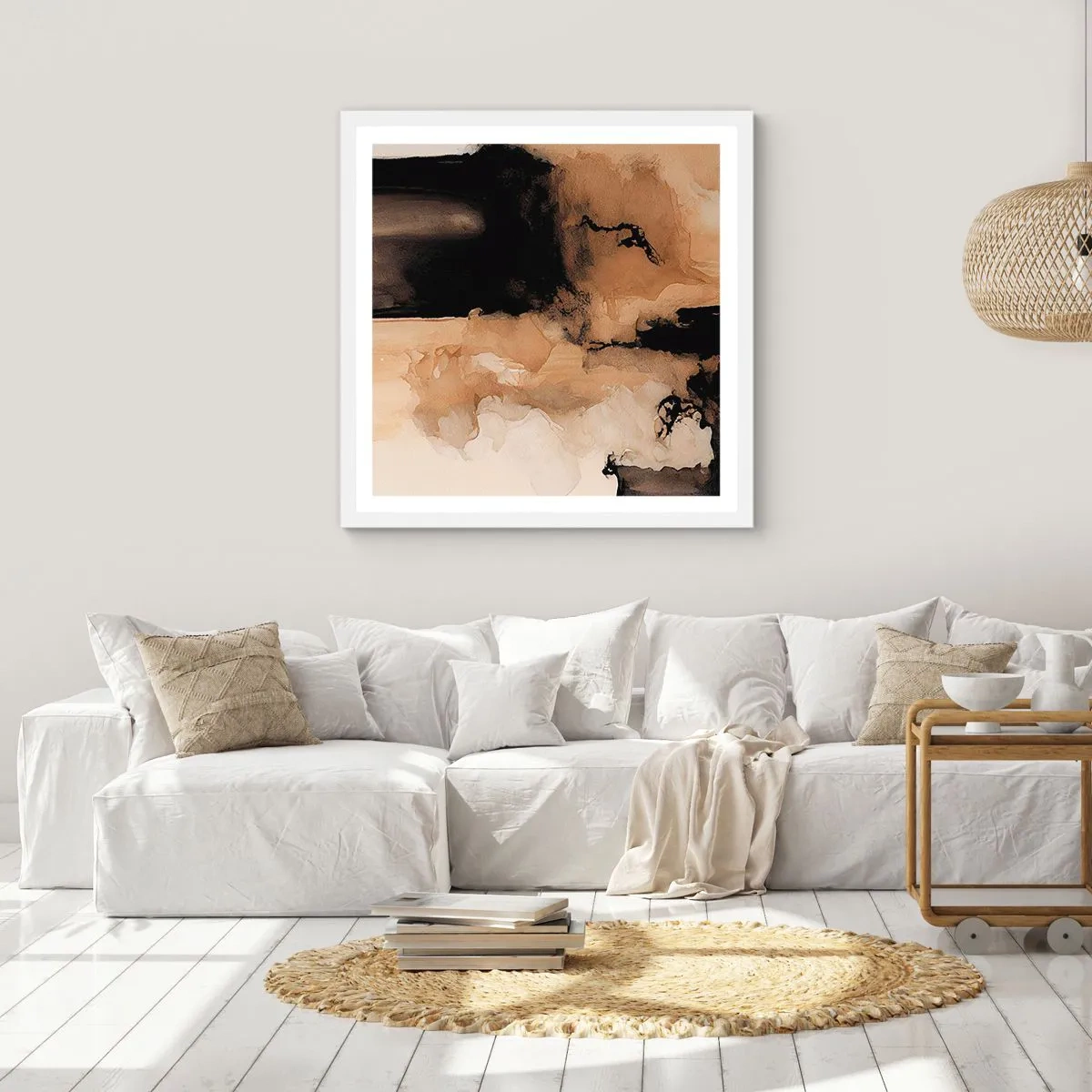 Poster in een witte lijst - Intrigerende abstractie - 30x30 cm