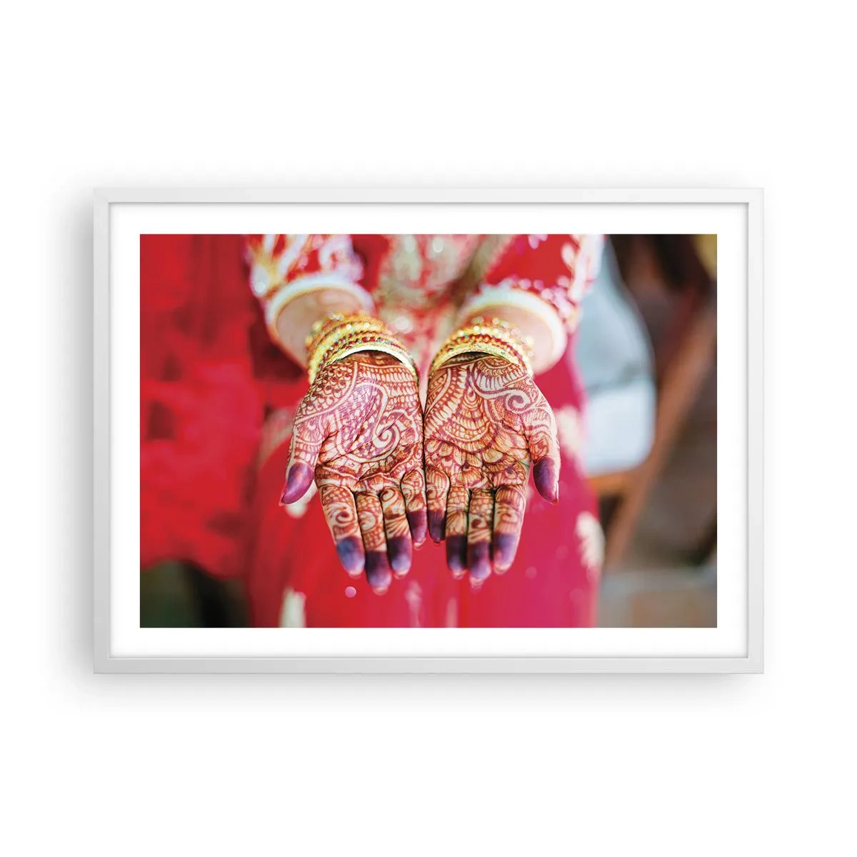 Poster in een witte lijst - Klaar om je geluk te vangen? - 70x50 cm