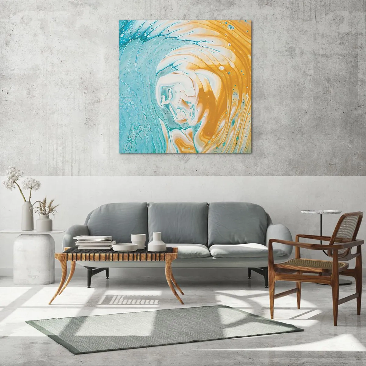 Schilderen op glas - Pastel werveling - 50x50 cm