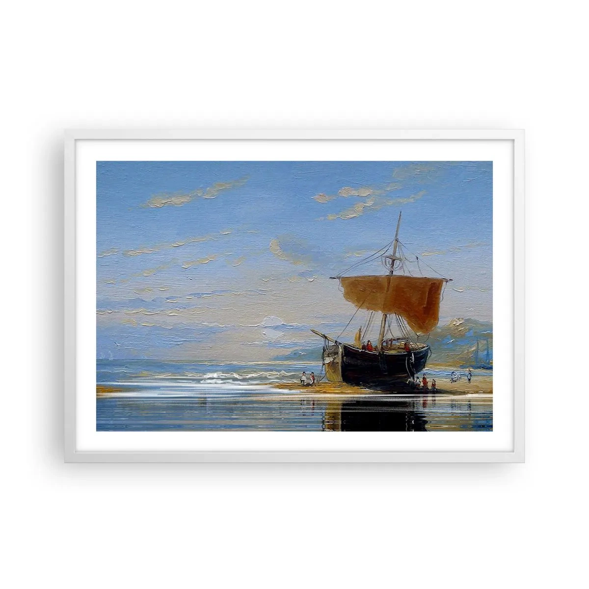 Poster in een witte lijst - Water, bodem, lucht - 70x50 cm