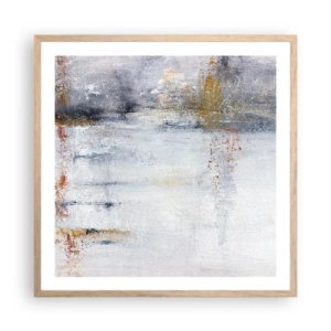 Een poster in een licht eiken lijst - Achter de luchtgordijn - 60x60 cm