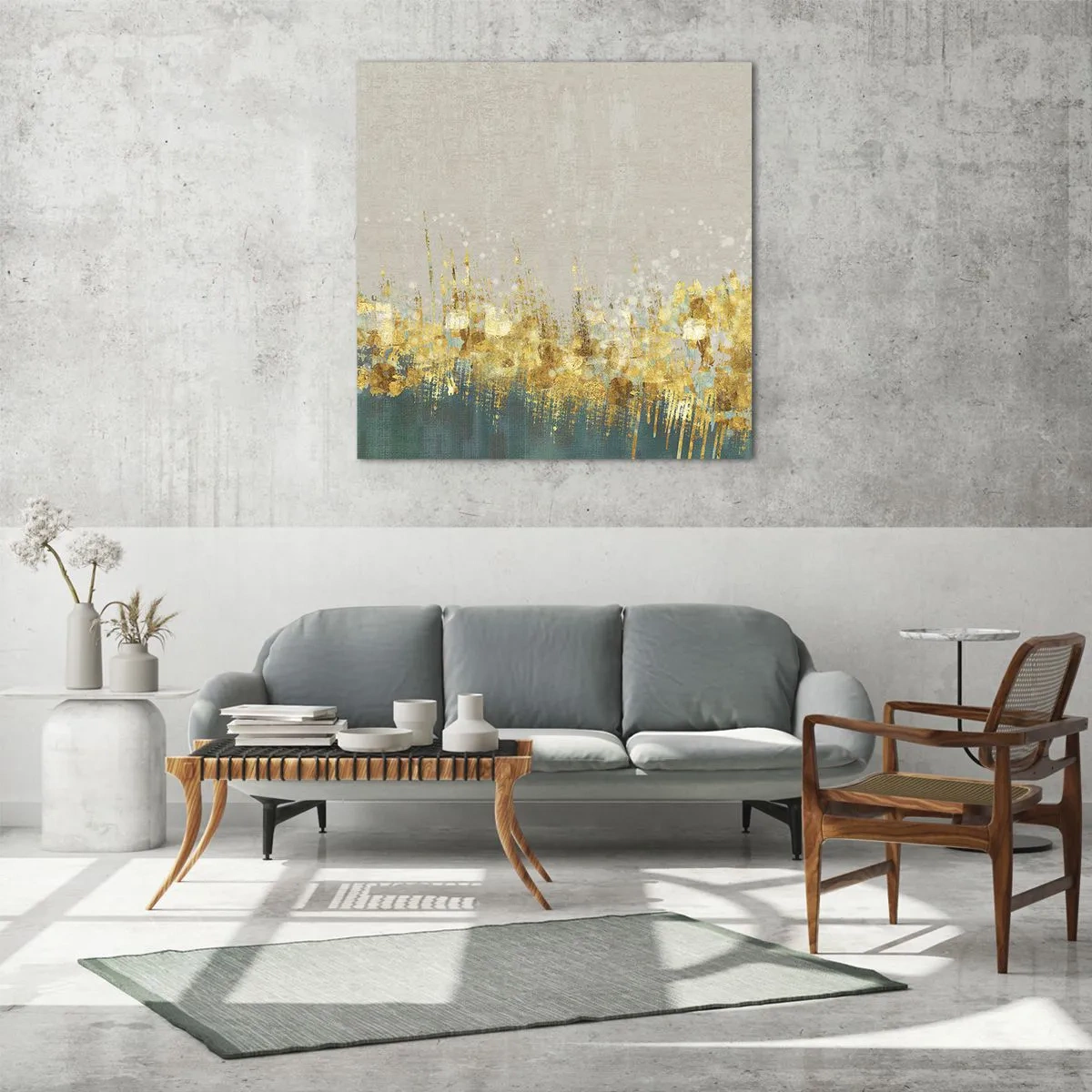 Schilderen op glas - De gouden rand - 40x40 cm