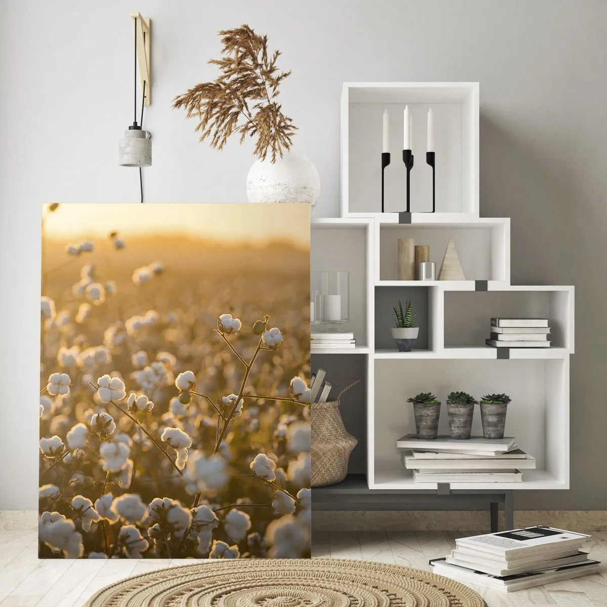 Schilderen op glas - Pluizig veld - 50x70 cm