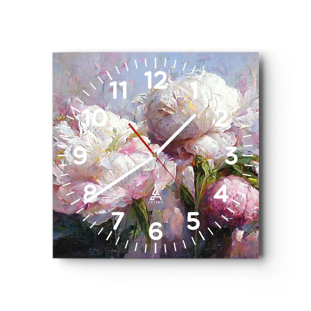 Wandklok - Klok - Een boeket vol leven - 30x30 cm
