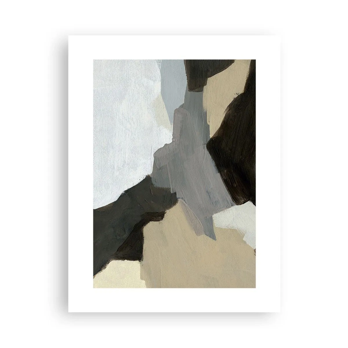 Poster - Abstractie: het kruispunt van grijs - 30x40 cm