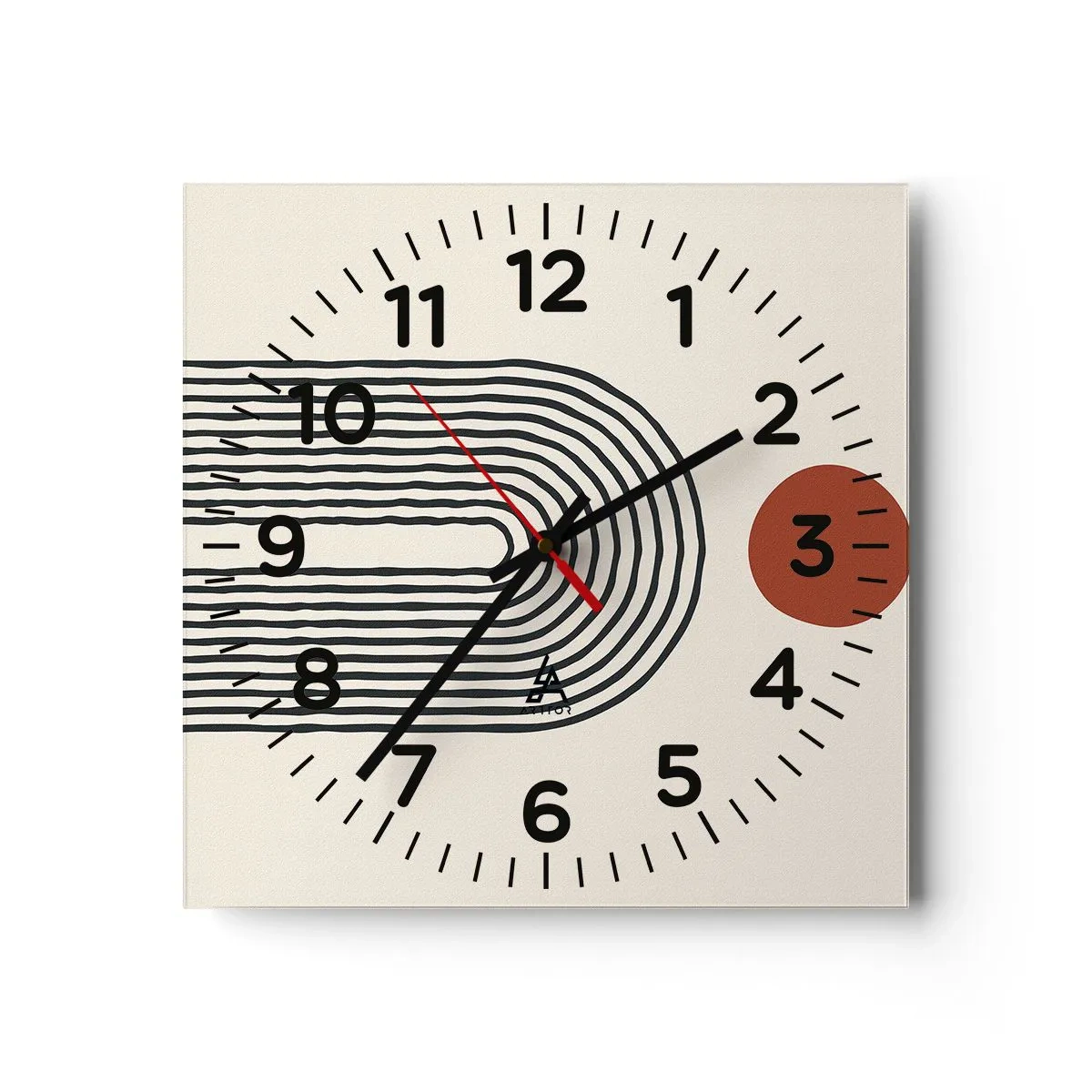 Wandklok - Klok - Magnetisme van vormen en kleuren - 30x30 cm