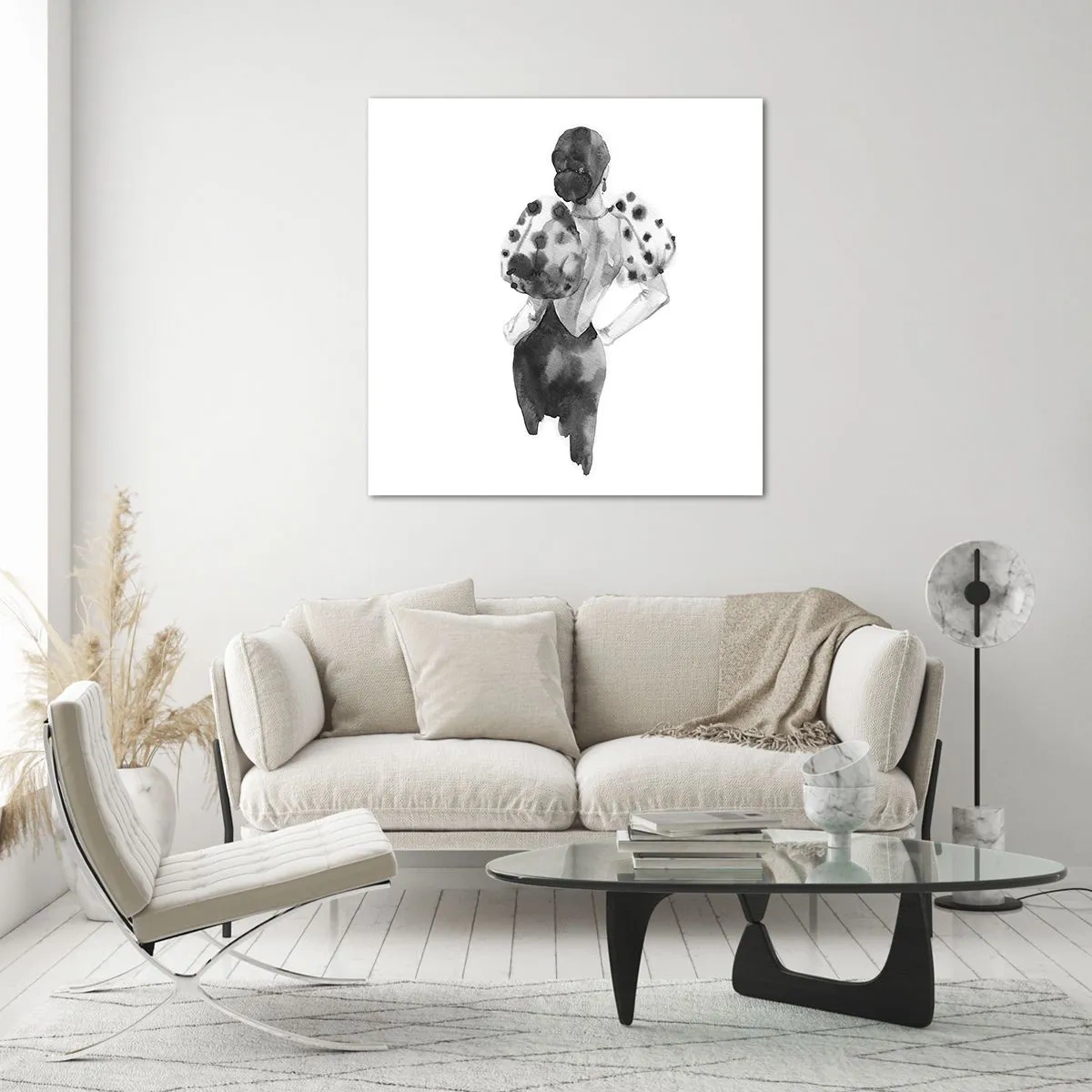 Schilderen op glas - Ze kwam langs - 50x50 cm