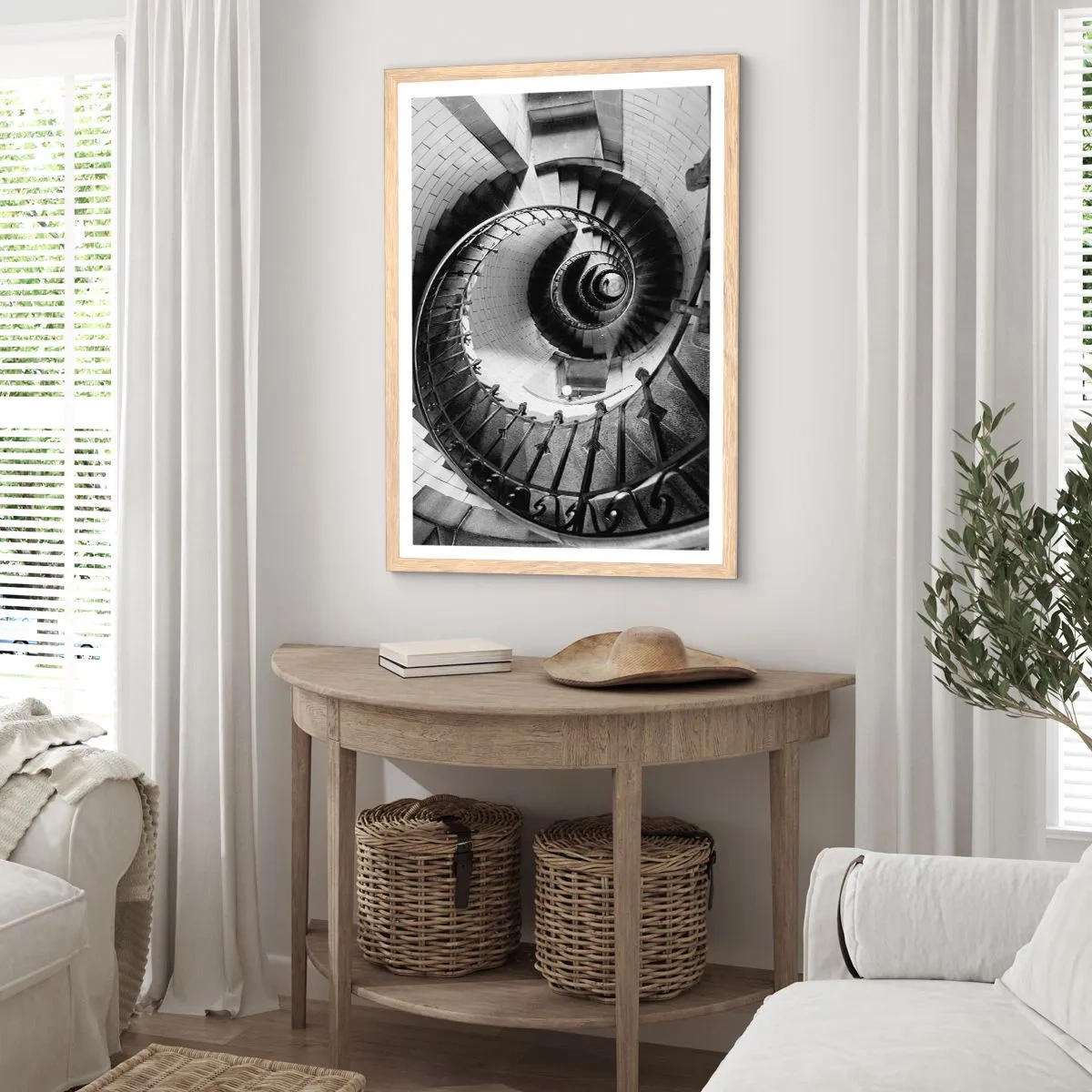 Een poster in een licht eiken lijst - Hoger en hoger - 70x100 cm