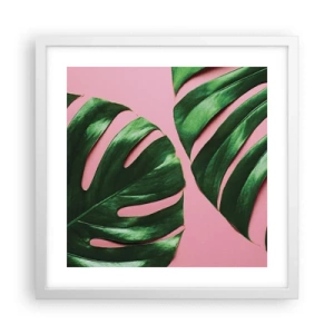 Poster in een witte lijst - Groene rendez-vous - 40x40 cm