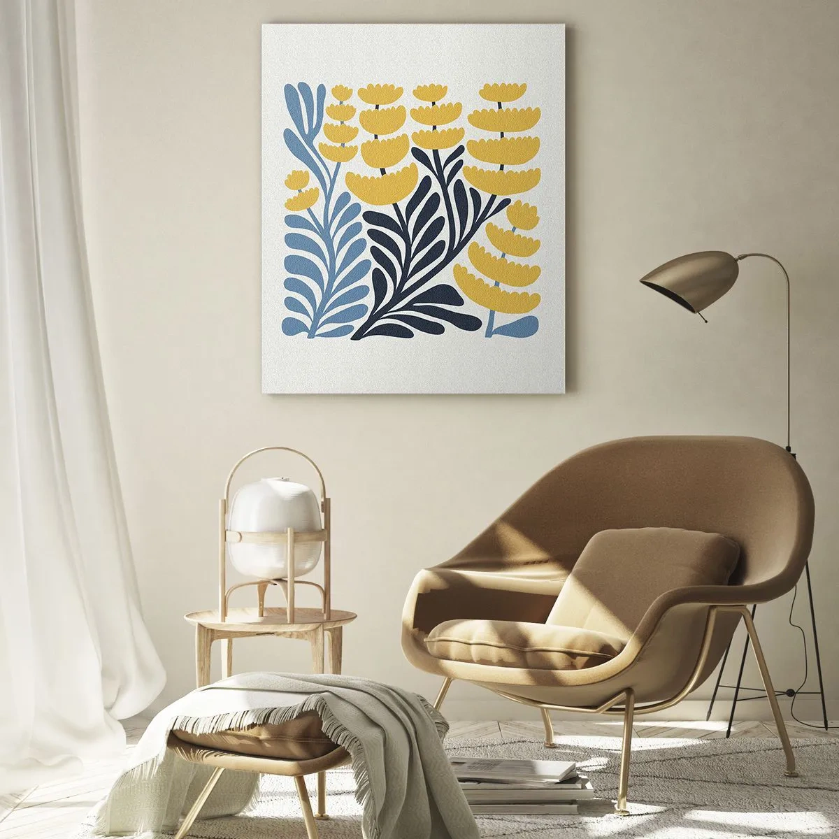 Schilderen op glas - Zonnig bloembed - 80x120 cm